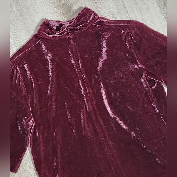 Theory Split-Collar V-Neck Velvet Top Size P - Picture 5 of 6